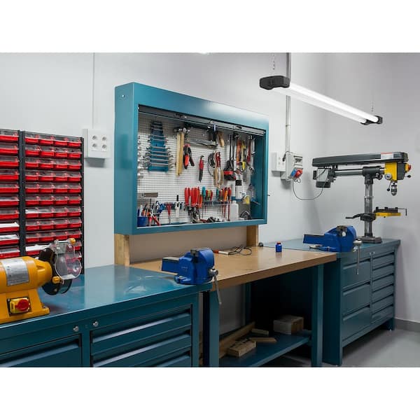 4 ft. 300-Watt Equivalent Integrated LED Black Shop Light with Inline Switch 5000K 4000 Lumens Linkable (1-Pack)