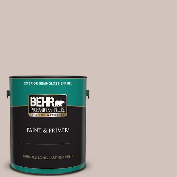 BEHR PREMIUM PLUS 1 gal. #N130-2 Ash Rose Semi-Gloss Enamel Exterior Paint & Primer