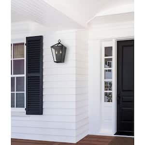 2-Light 18 in. Tall Powder Coated Black Outdoor Wall Sconce