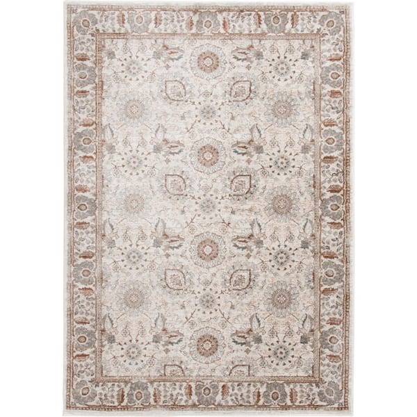 Home Decorators Collection Reynell Beige 6 ft. x 9 ft. Floral Area Rug