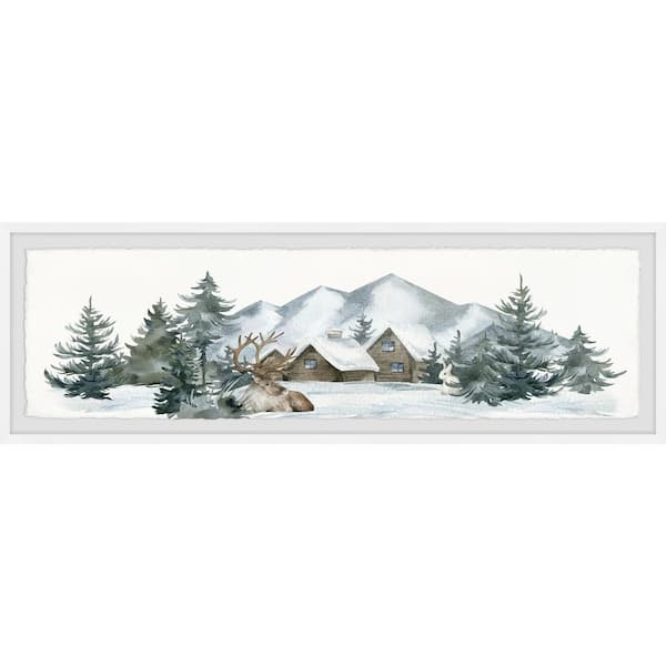 Unbranded "Deer and a Rabbit" by Marmont Hill Framed Animal Art Print 15 in. x 45 in. .