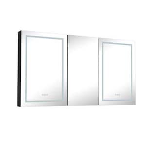 18 in. W x 36 in. H LED Rectangular Aluminum Single Door Surface Mount Medicine Cabinet with Mirror