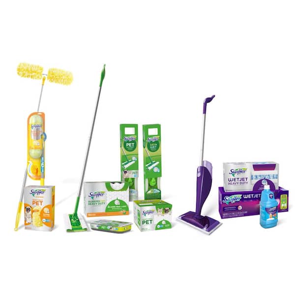 Swiffer Sweeper Pet 2-in-1, Dry and Wet Multi-Surface Floor Cleaner,  Sweeping and Mopping Starter Kit (1-Sweeper Mop, 6-Pads) 003700047288 - The  Home Depot