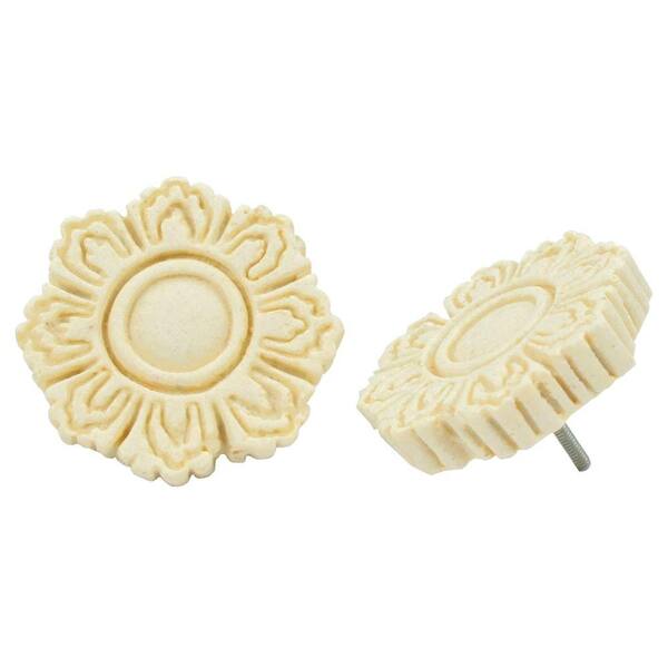 Merola Tile Contempo Flora Light Travertine 1-1/5 in. x 1-1/5 in. Mosaic Medallion Pin Insert Wall Tile (4-Pack)