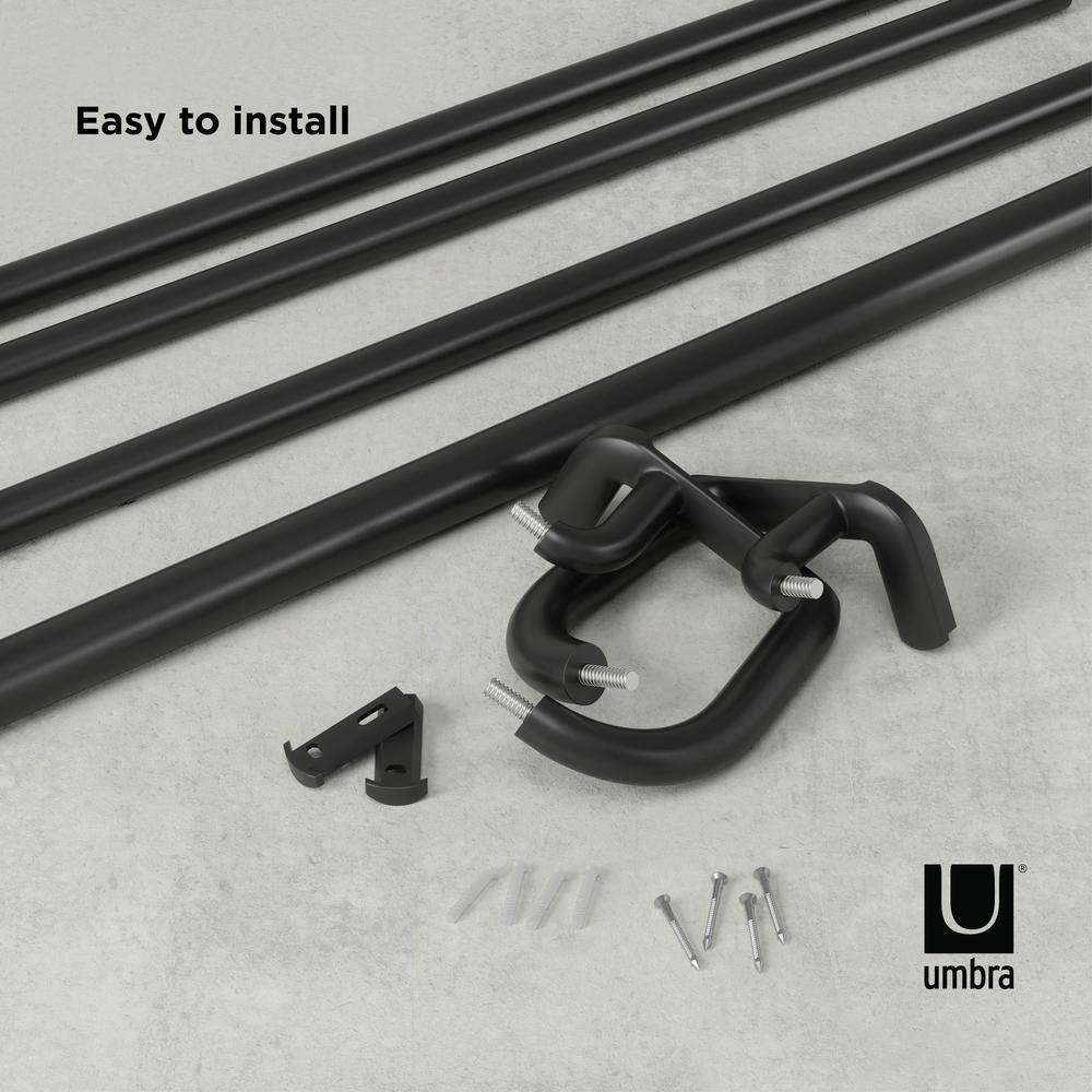 Black Double Wrap-Around Room Darkening Curtain Rod