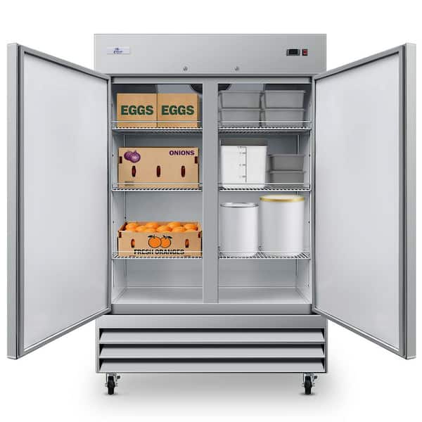 55 in. W 47 cu.ft. NSF Commercial Auto-Defrost 2-Door Refrigerator in Stainless Steel