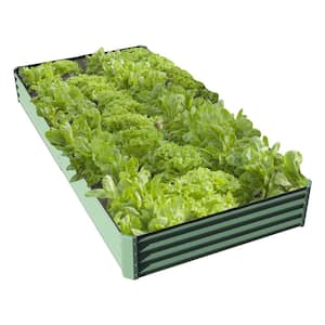 72 in. x 36 in. x 12 in. Green Metal Raised Garden Bed