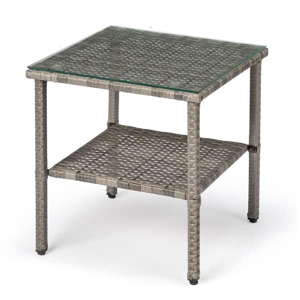Patio Gray Rectangular Side Table