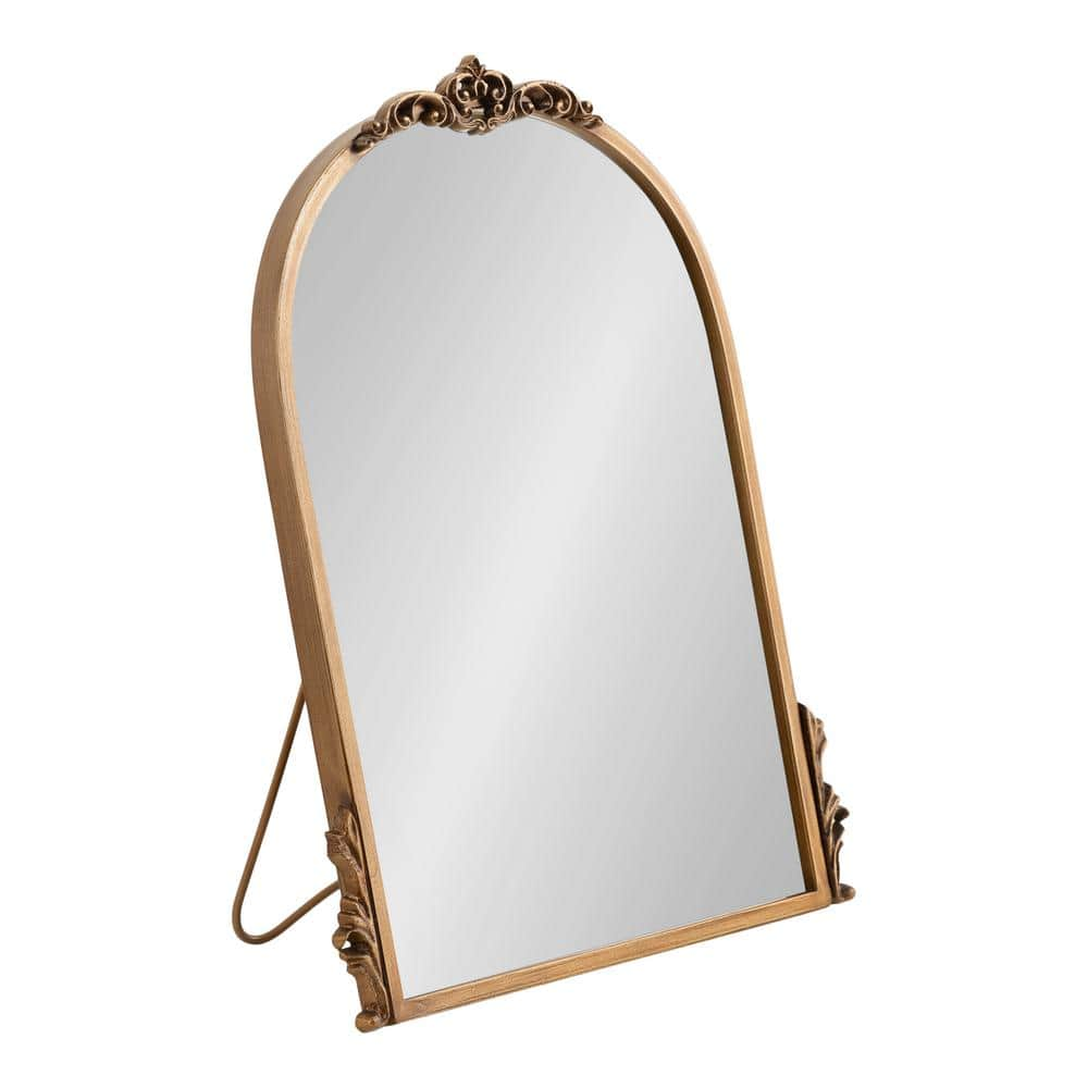 Kate and Laurel Myrcelle14 x 19 Gold  Traditional Arched Tabletop Easel Mirror