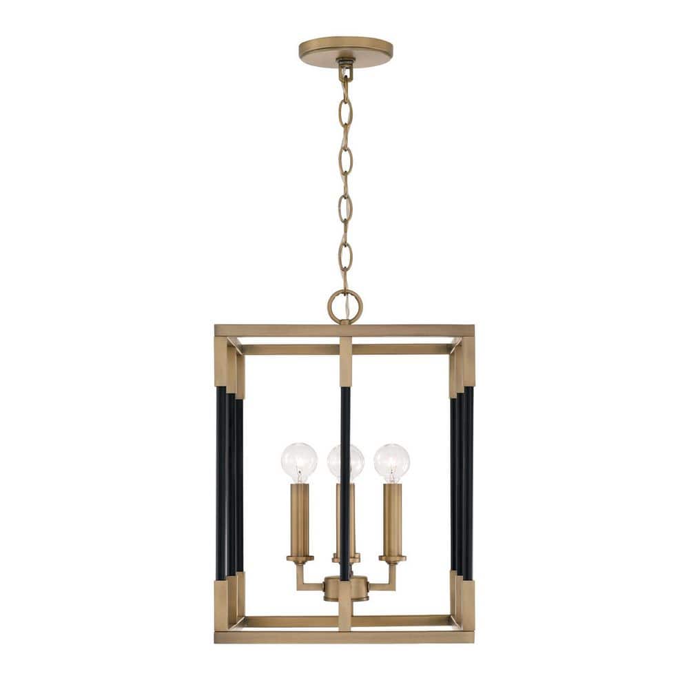 Bleeker 60-Watt 4-Light Aged Brass and Black Small Pendant Light, No Bulbs Included price history on PriceWatchPro