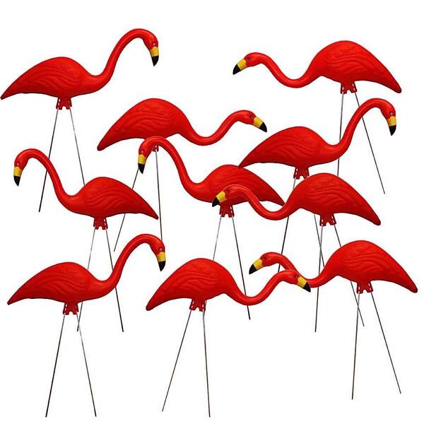 Southern Patio TEAMingos 26 in. Red Flamingo (10-Pack)