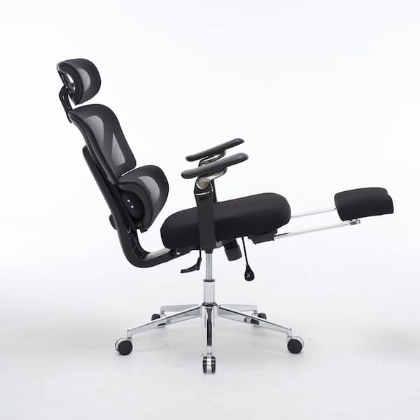Mesh Ergonomic Home Office Chair with Massage Lumbar Support in Black