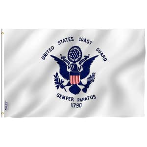 Fly Breeze 3 ft. x 5 ft. Polyester United States Coast Guard Flag 2-Sided Banner with Brass Grommets and Canvas Header