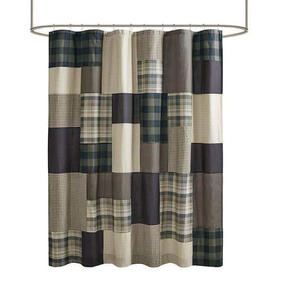 Lodge Inspired 72 in. W x 72 in. L Multi-Colored Cotton Shower Curtain