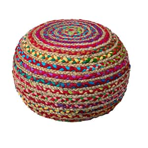 Amelia Multicolored Cotton Round Accent Ottoman