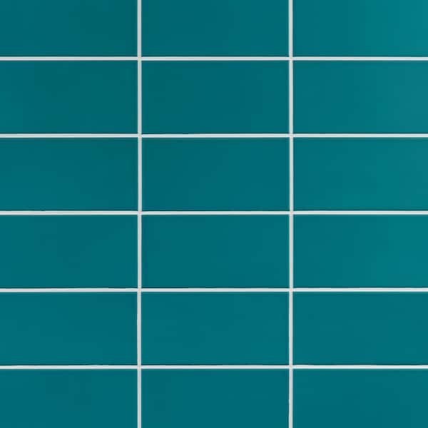 Stacy Garcia Tori Teal 3.93 in. x 7.85 in. Matte Ceramic Wall Tile (6.02 sq. ft./case)
