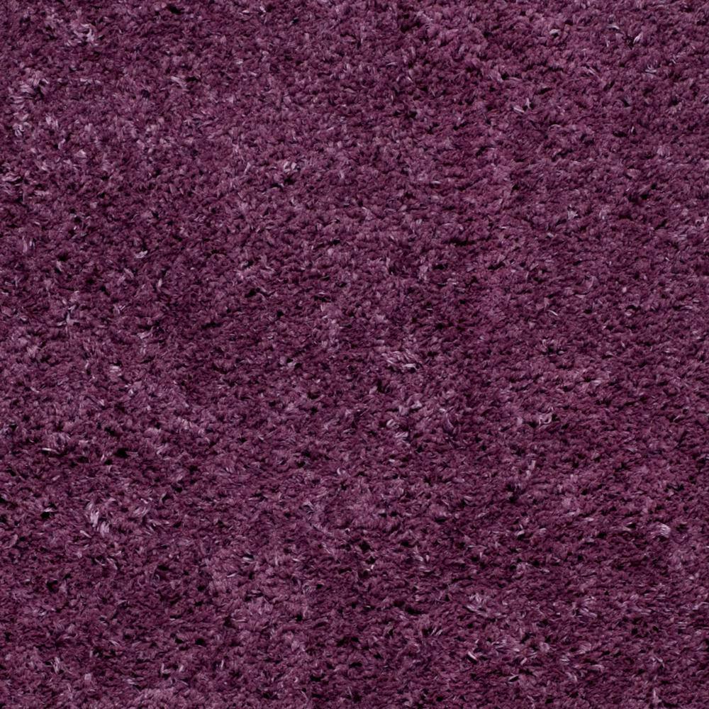 Purple Rectangular Shag Synthetic Area Rug 3' x 5'