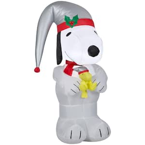 3.5 ft. Airblown-Snoopy Holding Woodstock Platinum Accents-SM-Peanuts