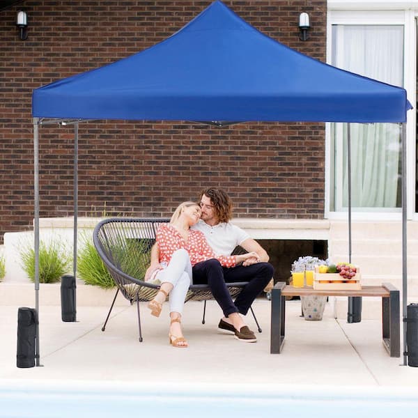 Otryad 10 ft. x 10 ft. Blue Pop Up Canopy Tent, Instant Outdoor