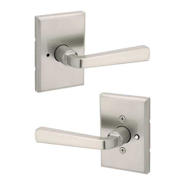 Trafford Satin Nickel Rectangle Bed/Bath Door Handle