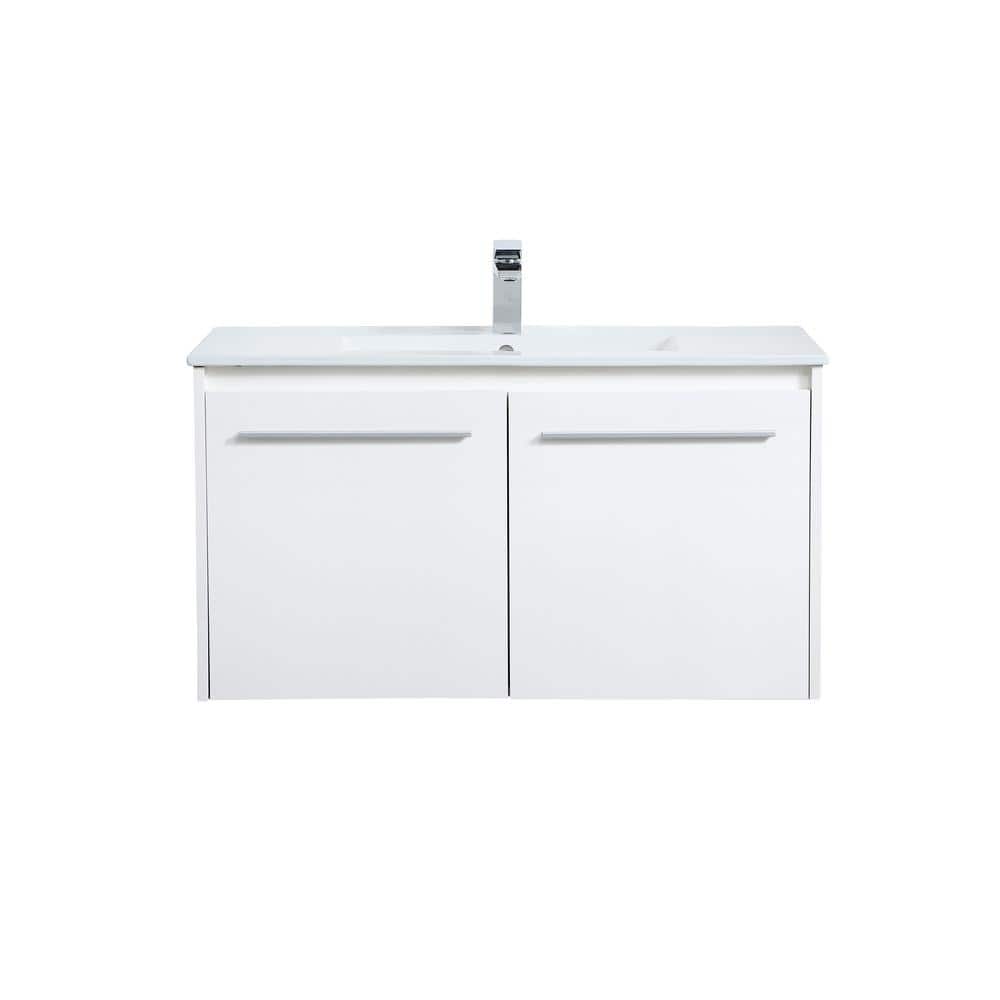Simply Living 36 in. W x 18.31 in. D x 19.69 in. H Bath Vanity in White wit