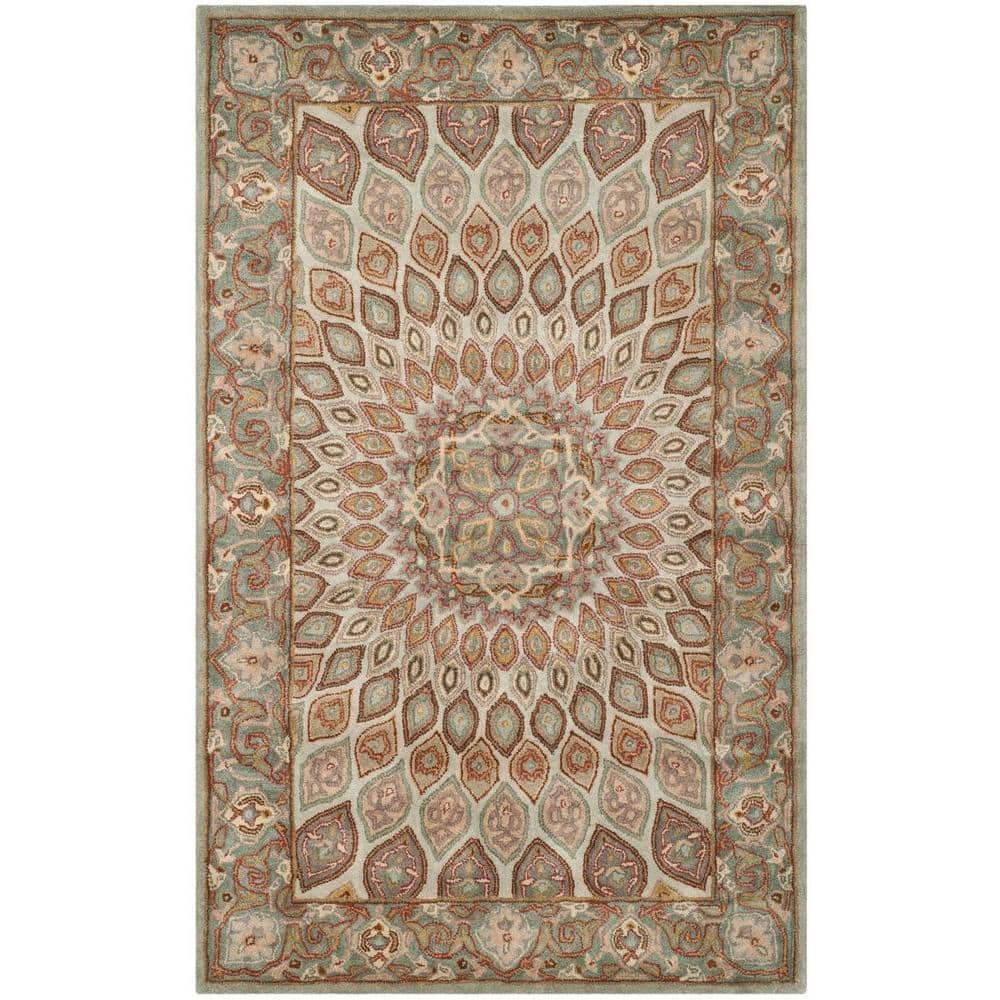 Hand-Tufted Heritage Blue/Grey Wool Area Rug 59" x 84"