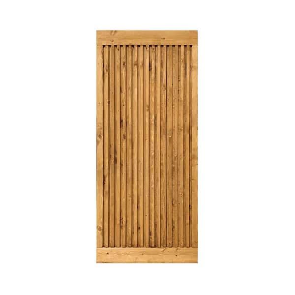 CALHOME 24 in. x 84 in. Japanese Pre Assemble Walnut Stained Wood Interior Sliding Barn Door Slab