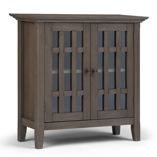 Simpli Home Bedford Solid Wood 32 in. Wide Transitional Low Storage ...
