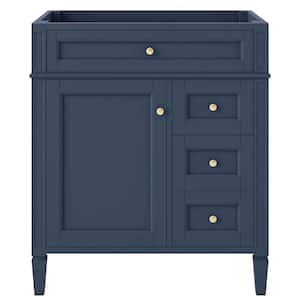 30 in. W x 18 in. D x 33 in. H Bath Vanity Cabinet without Top in Blue, Storage Cabinet with 2 Drawers & Tip-out Drawer