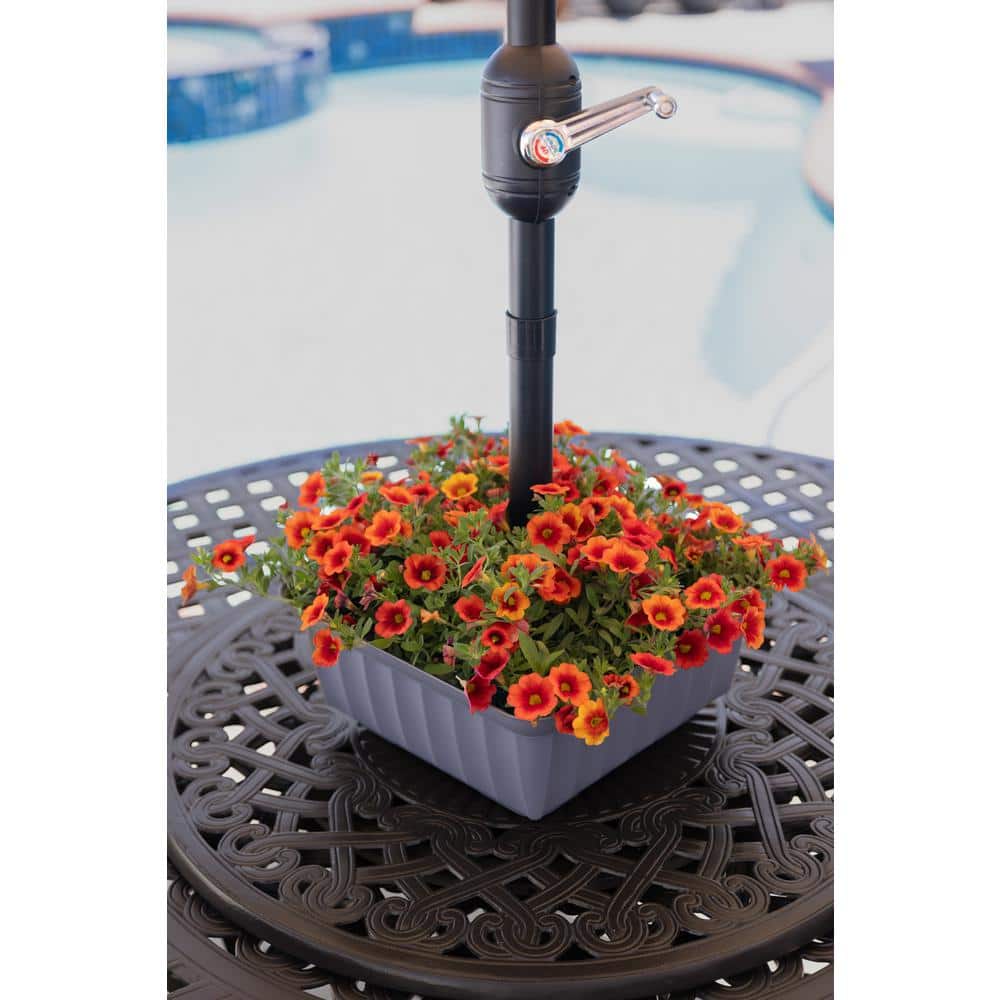 Gray Square HDPE Outdoor Planter with Drainage Holes
