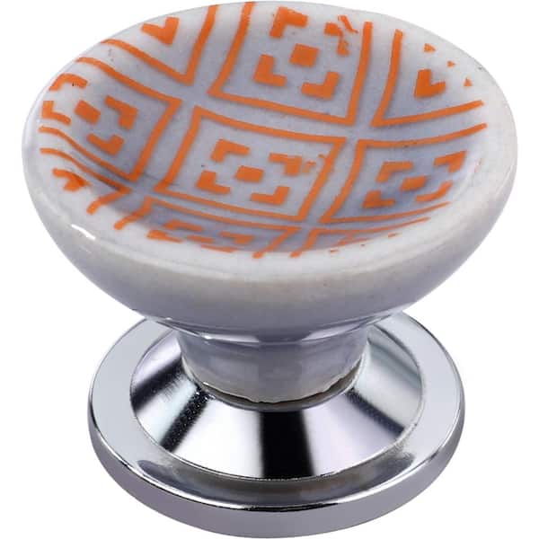 Haver Square 1-4/7 in. Orange Cupped Cabinet Knob