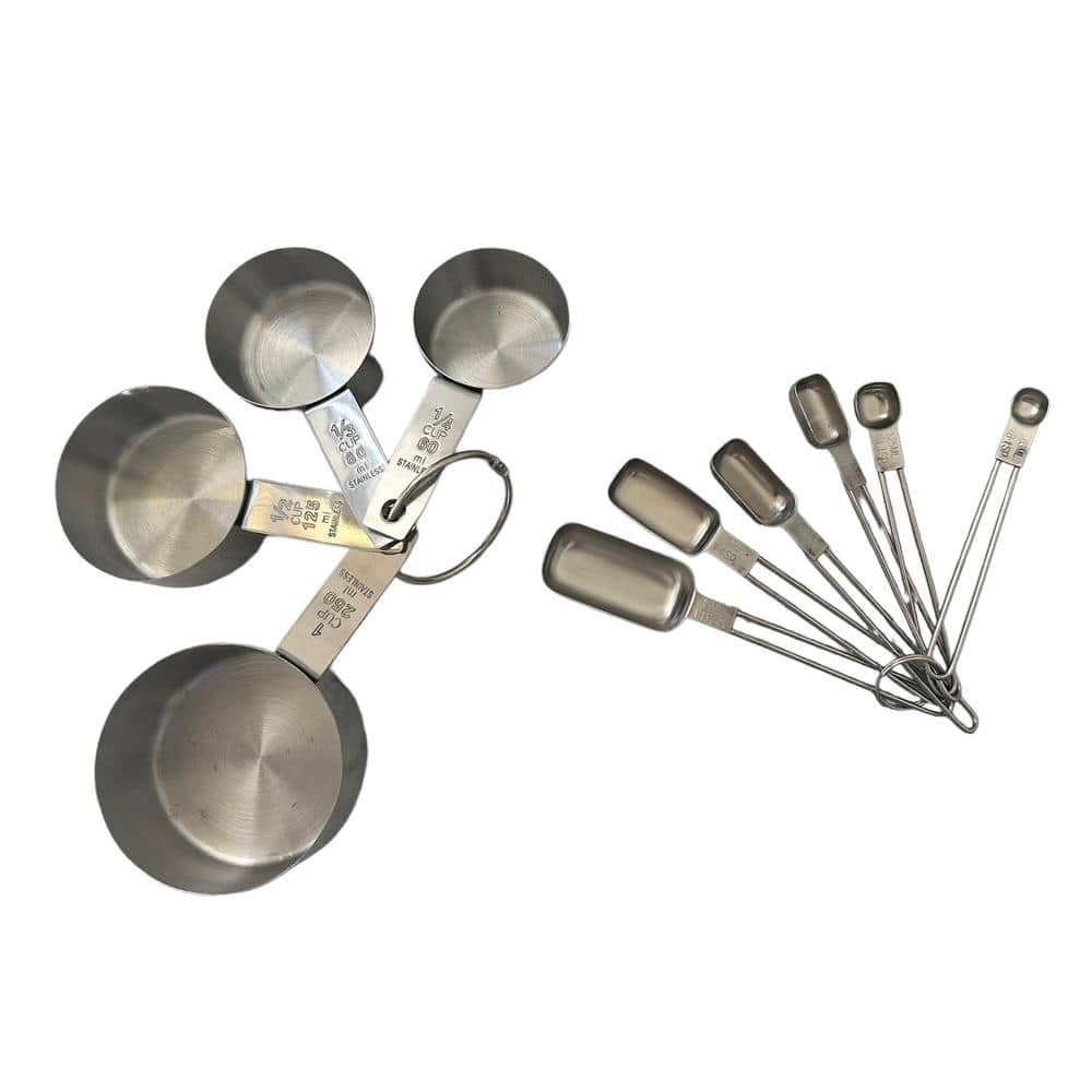 Stainless Steel Measuring Cup and Spoon Set, 10-Piece