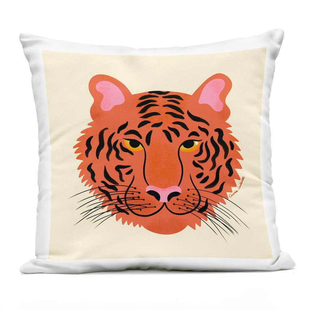 Modern Wild Tiger Face Orange Square Outdoor Throw Pillow price history on PriceWatchPro