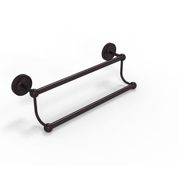 Allied Brass Prestige Regal Collection 30 in. Wall Mounted Double Towel Bar in Antique Bronze