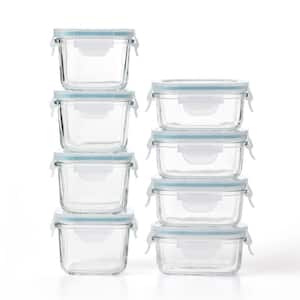Mini 5 and 7-Ounce Tempered Glass 8-Pieces Food Storage Container Set,