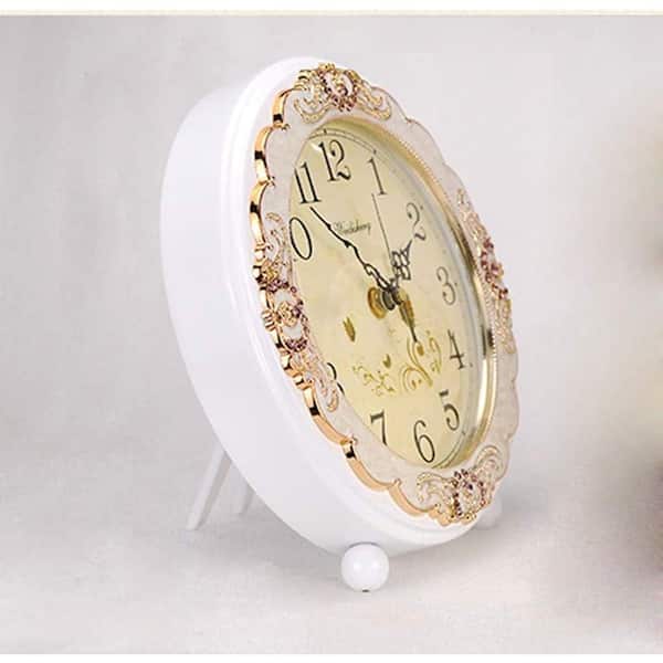 Aoibox Small Vintage Analog Table Clock, Decorative Shelf