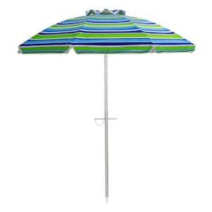 6.5 ft. Outdoor Beach Umbrella in Green without Weight Base with Carry Bag