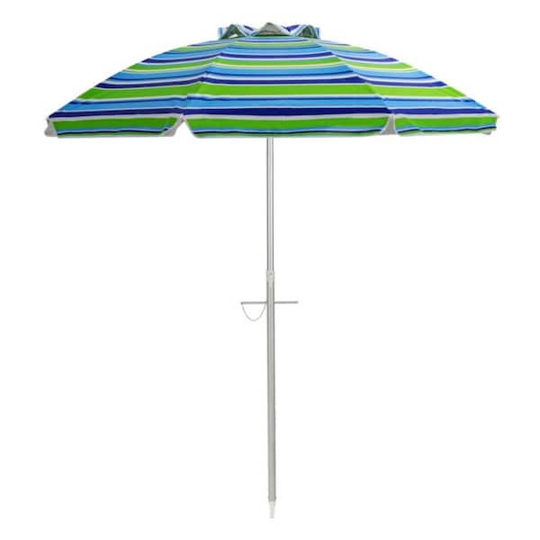 Clihome 6.5 ft. Outdoor Beach Umbrella in Green without Weight Base with Carry Bag