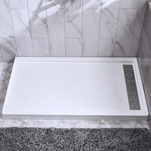 Campo 60 in. L x 36 in. W Alcove Single Threshold Shower Pan Base with Right Drain in White