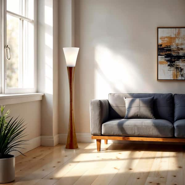 Adesso Espresso 68 in. Walnut Floor Lantern 3201-15 - The Home Depot