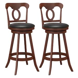 30 in. Bar Stools Swivel Bar Height Chairs with Footrest for Kitchen Pub (Set of 2)