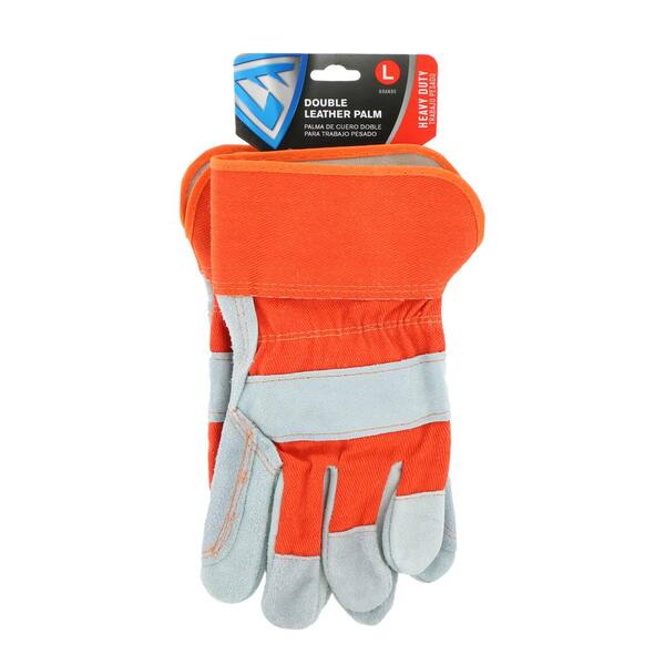 West Chester Large Split Cowhide Leather Palm Work Gloves HD75525