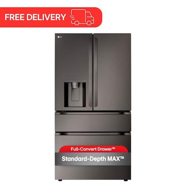 29 cu. ft. SMART Standard Depth MAX French Door Refrigerator with Full Convert Drawer in Black Stainless Steel