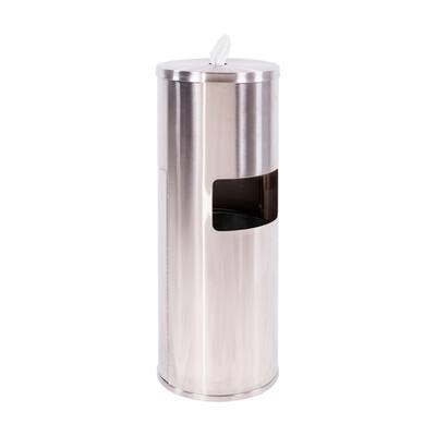 Stainless Steel Disinfecting Wipe Dispenser with Trash Bin