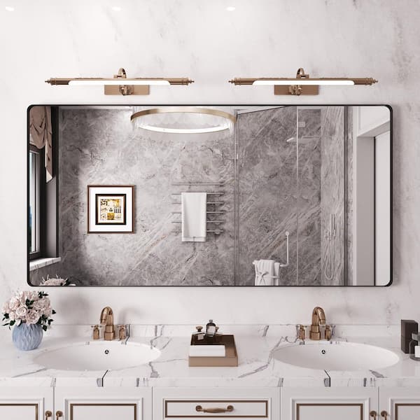 Rizitoc 72 in. W x 36 in. H Rounded Rectangle Framed Wall Bathroom