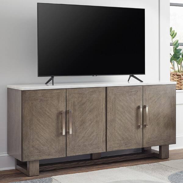 Signature DESIGN BY ASHLEY Loyaska Grayish Brown/White TV Stand