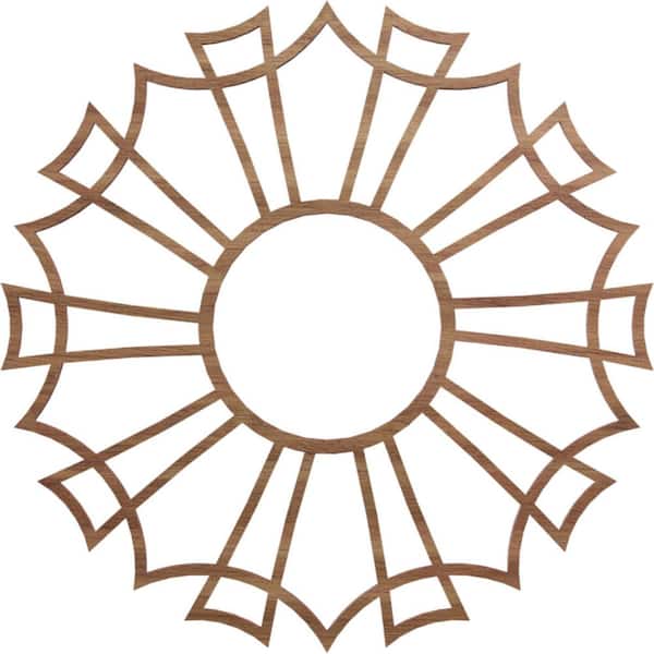 Ekena Millwork 16 in. x 16 in. x 1/4 in. Augustus Wood Fretwork Pierced Ceiling Medallion, Walnut