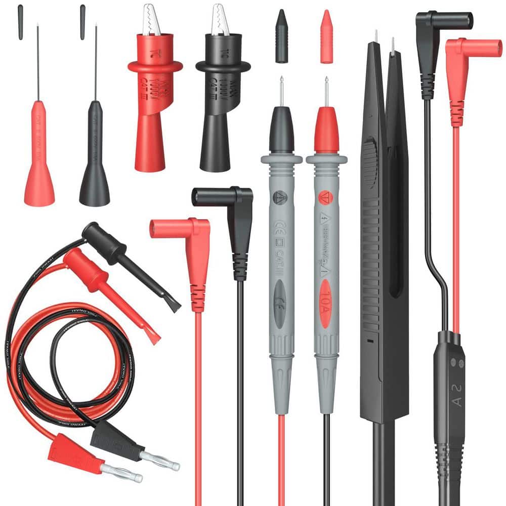 10-Piece Multimeter Test Leads Professional Kit with Alligator Clips Probes CAT II 1000V 10A Durable Safe price history on PriceWatchPro