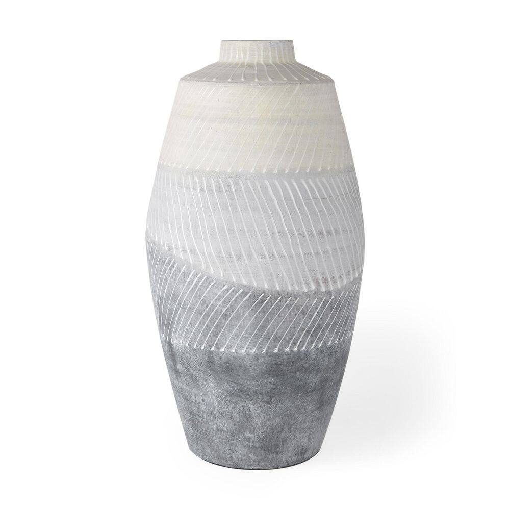 "17"" Cream And Gray Geometric Ceramic Table Vase" price history on PriceWatchPro