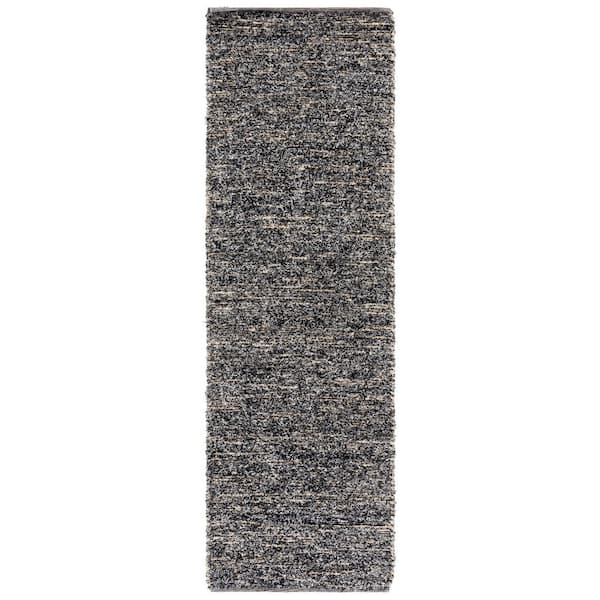 Montauk 2 ft. x 8 ft. Beige/Black Modern Abstract Distressed Runner Rug